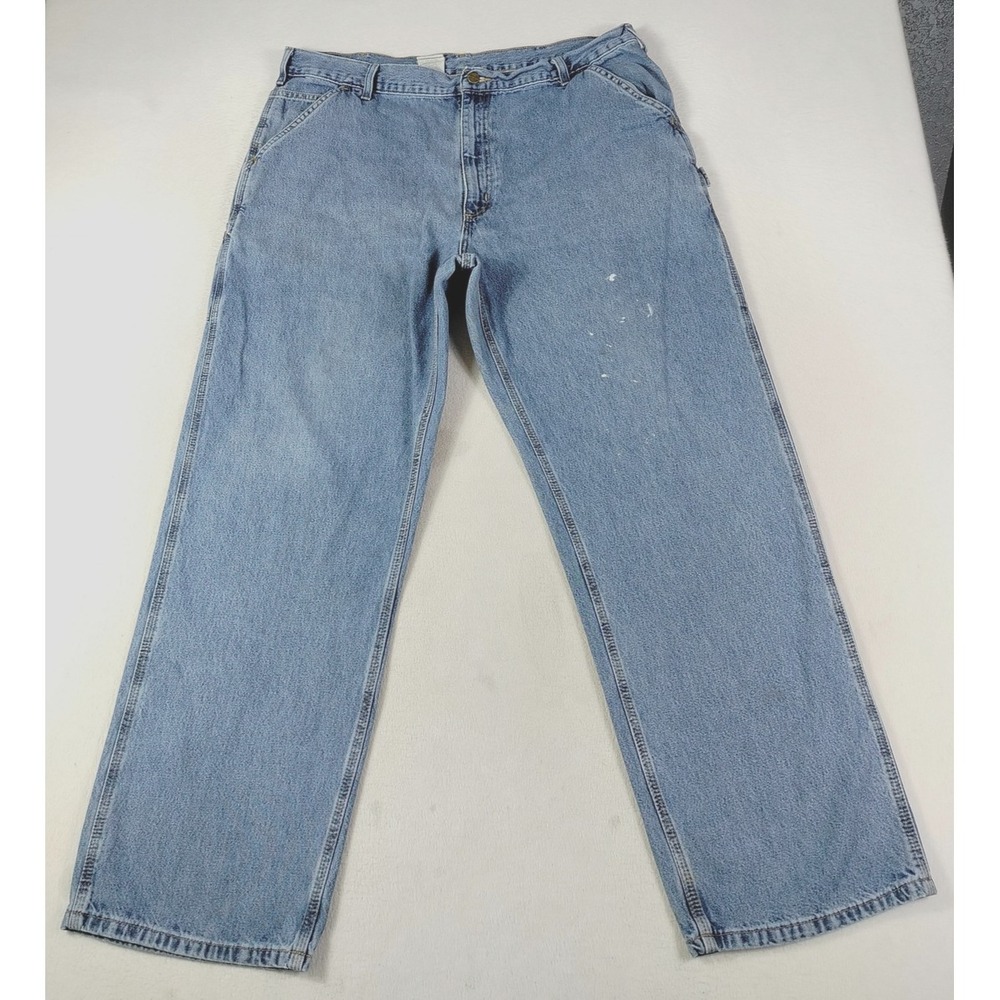Carhartt B13 DPS Jeans Mens 40x32‎ Light Blue Relaxed Straight Denim Workwear